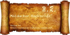 Maldacker Radiszló névjegykártya